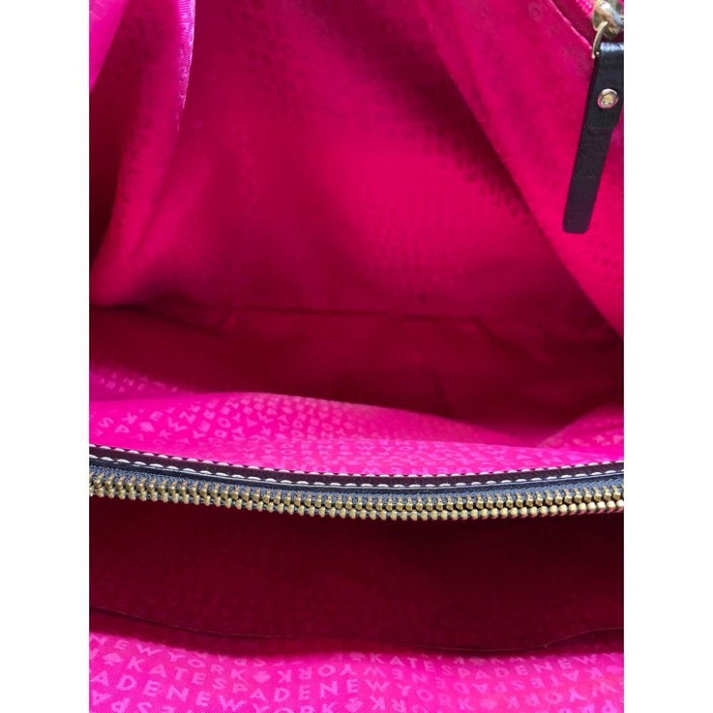 KATE SPADE Black Large Leather Tote Good Condition_10